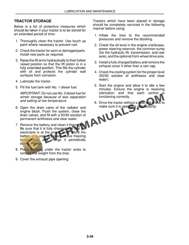 Case D25, D29, D33 Tractor Operator Manual 86617541-5