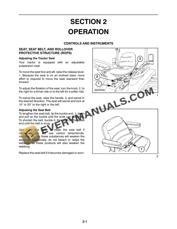 Case D25, D29, D33 Tractor Operator Manual 87024757-2