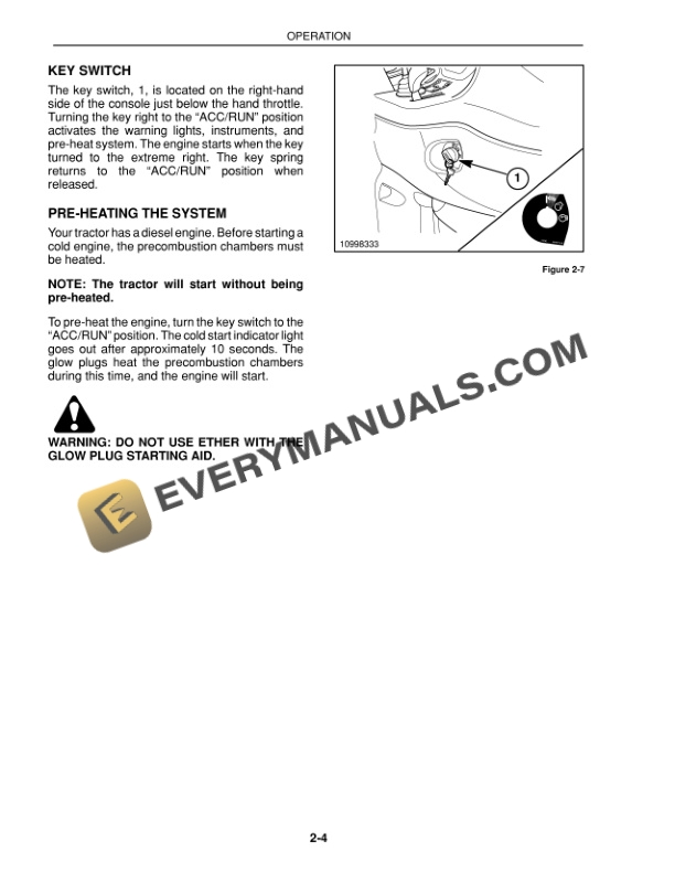 Case D35, D40, D45 Tractor Operator Manual 86617826-2