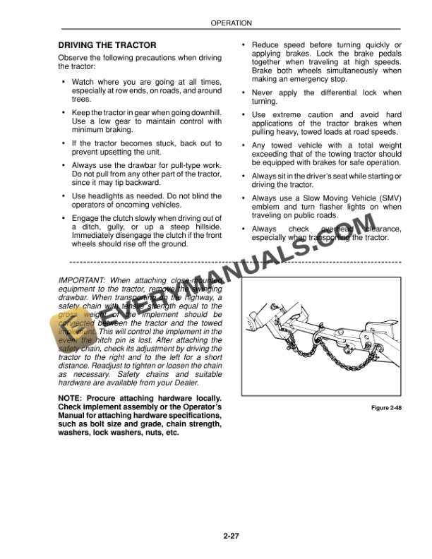 Case D35, D40, D45 Tractor Operator Manual 86617826-3
