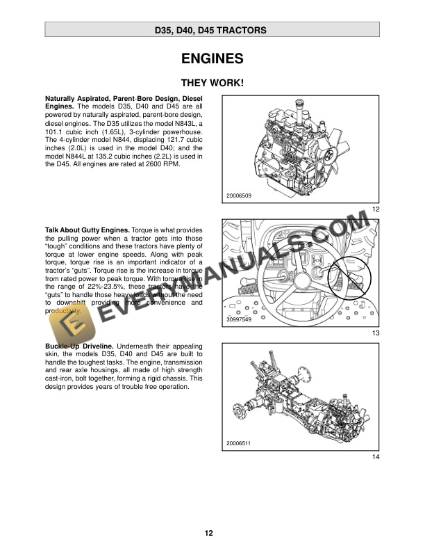 Case D35, D40, D45 Tractor Operator Manual 86618779-2