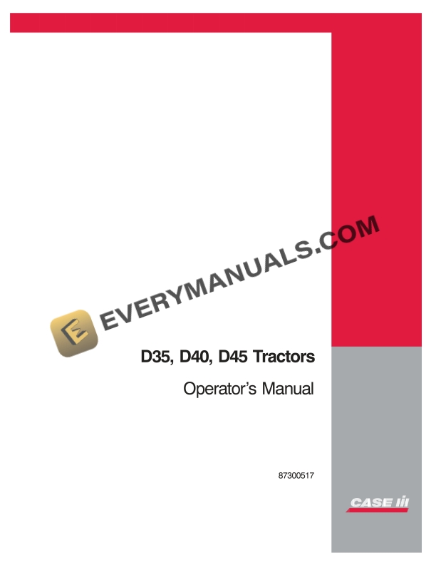 case d35 d40 d45 tractor operator manual 87300517 1