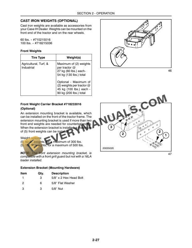 Case D35, D40, D45 Tractor Operator Manual 87300517-3