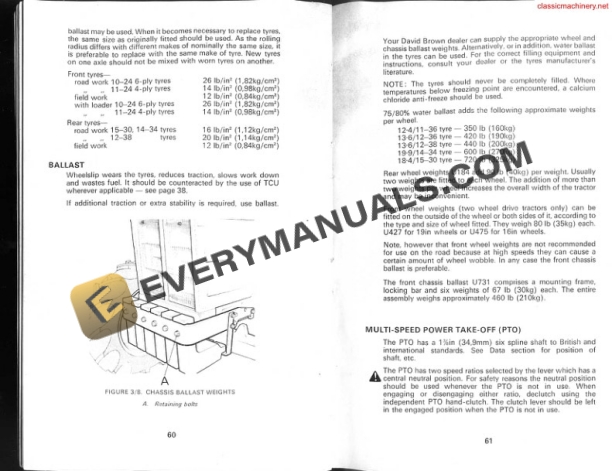Case David Brown 1210, 1210 4WD, 1212 Tractor Instruction Book 9-5016NA-3