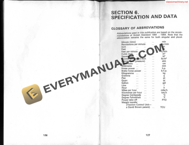 Case David Brown 1210, 1210 4WD, 1212 Tractor Instruction Book 9-5016NA-5