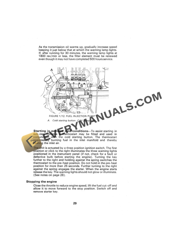 Case David Brown 1210, 1210 4WD, 1212 Tractor Operating and Maintenance Manual 9-5016-2