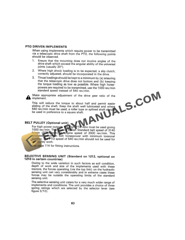 Case David Brown 1210, 1210 4WD, 1212 Tractor Operating and Maintenance Manual 9-5016-3