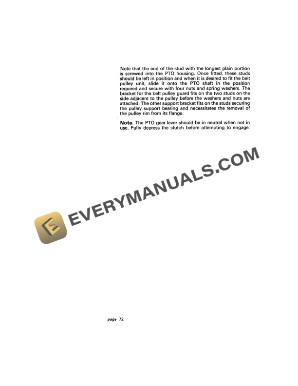 Case David Brown 4600 Selectamatic Livedrive Operator Manual TP-655-5