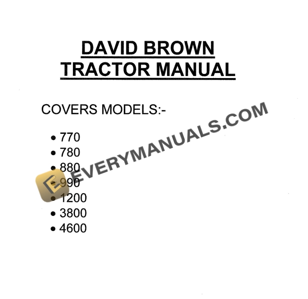 case david brown 770 780 880 990 1200 3800 4600 tractor shop manual 1