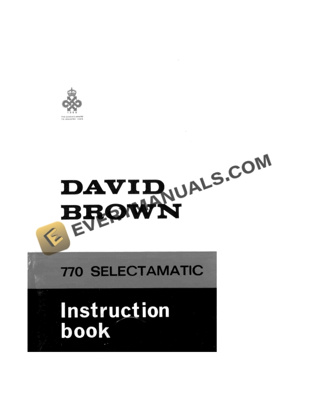 case david brown 770 selectamatic instruction book tp 617 1