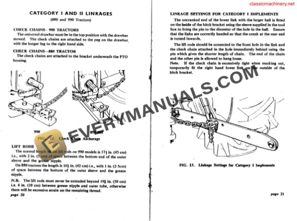 Case David Brown 850, 880, 990 Tractor Drive Guide 9-5711-4