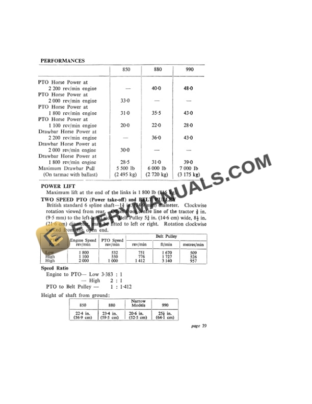 Case David Brown 850, 880, 990 Tractor Implematic and Implematic Livedrive Instruction Book DBT-496-5