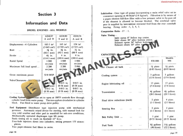 Case David Brown 850, 880, 990 Tractor Implematic Livedrive Instruction Book 9-5712-5