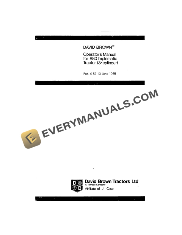 Case David Brown 880 Implematic Tractor Operator Manual 9-5713. PDF 1 case david brown 880 implematic tractor operator manual 9 5713 1
