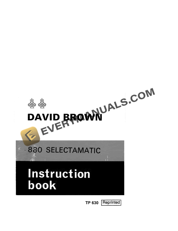 Case David Brown 880 Selectamatic Instruction Book TP-630 PDF 2 case david brown 880 selectamatic instruction book tp 630 1