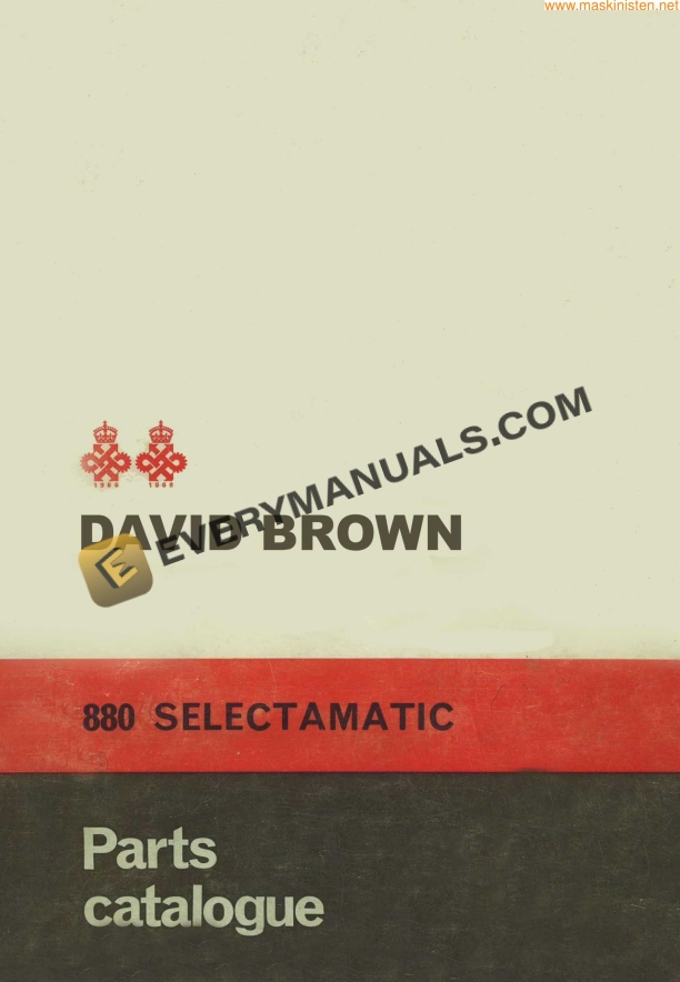 Case David Brown 880 Selectamatic Parts Catalog TP628 PDF