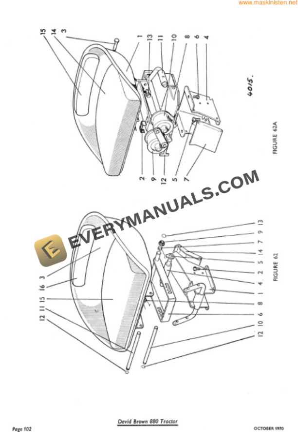Case David Brown 880 Selectamatic Parts Catalog TP628-5