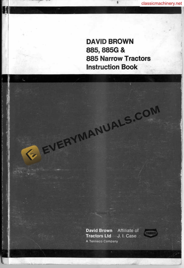 case david brown 885885g 885 narrow tractor instruction book tp686 1