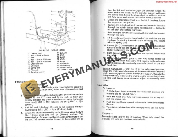 Case David Brown 885,885G, 885 Narrow Tractor Instruction Book TP686-3