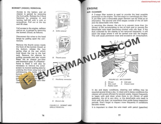 Case David Brown 885,885G, 885 Narrow Tractor Instruction Book TP686-4