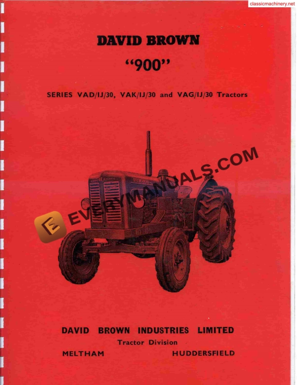case david brown 900 series vad ij service manual 1