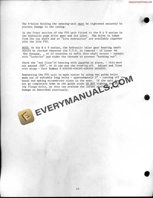 Case David Brown Clutch Power Take-Off Reduction Units Brake Service Manual-5