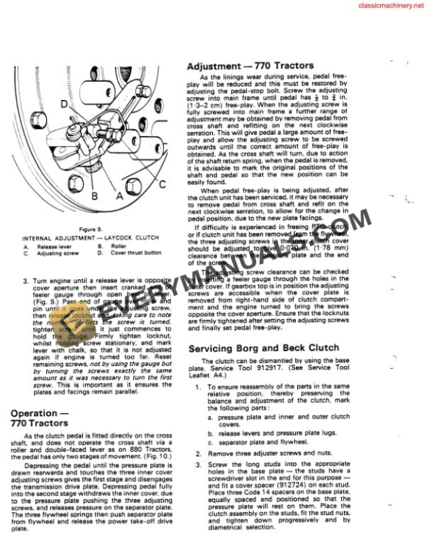 Case David Brown Clutch Selectamatic Tractor Repair Manual TP619-2