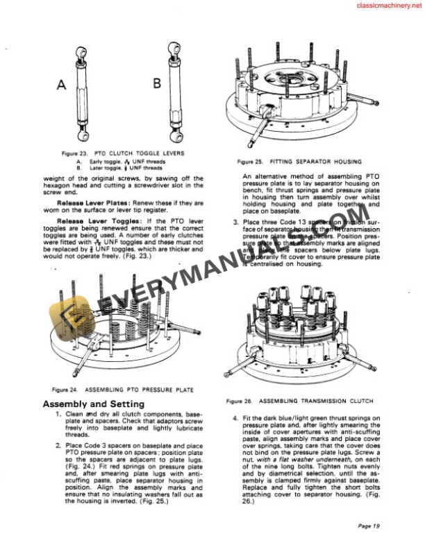 Case David Brown Clutch Selectamatic Tractor Repair Manual TP619-3
