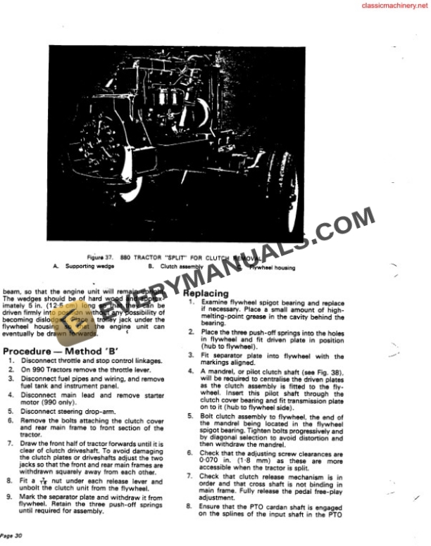 Case David Brown Clutch Selectamatic Tractor Repair Manual TP619-4