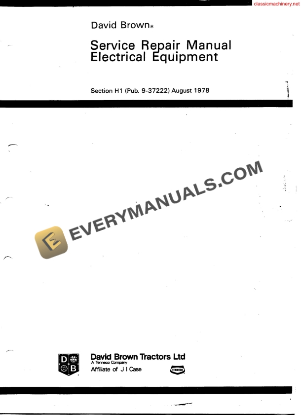 case david brown electrical equipment service manual 9 37222 1