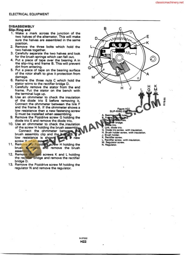 Case David Brown Electrical Equipment Service Manual 9-37222-2