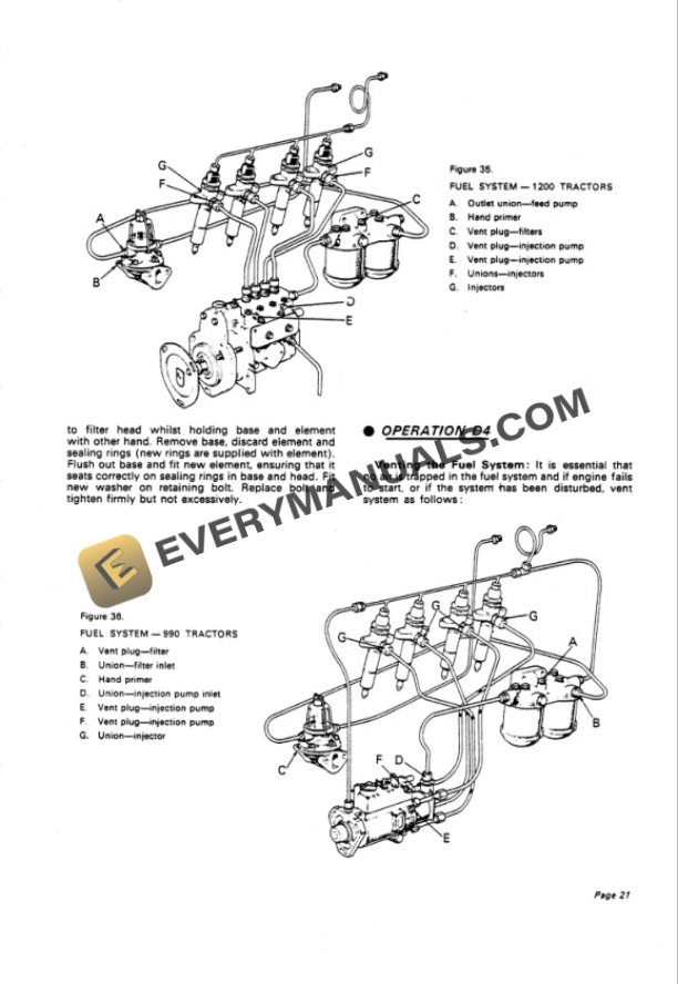 Case David Brown Four-Cylinder Diesel Engine AD4-49, AD4-55 Service Manual 9-37122-4