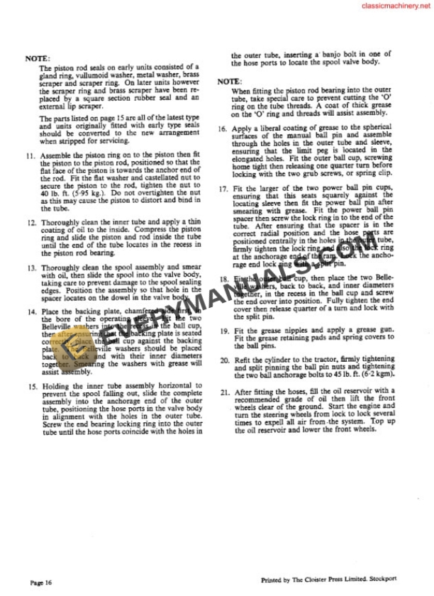 Case David Brown Power-Assisted Steering Tractor Model 850, 880, 950, 990 Repair Manual DBT445-5