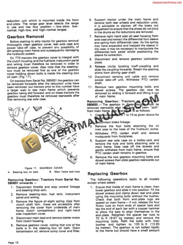 Case David Brown Transmission 770, 880, 990 Selectamatic Tractor Repair Manual TP619-3