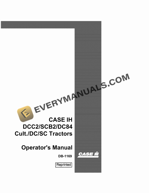 case dcc2 scb2 dc84 cult dc sc tractor operator manual db 1169 1