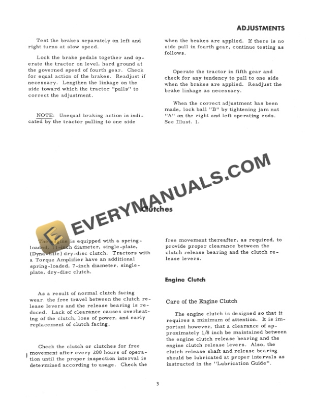 Case Delivery Service, General Information and Service Procedures for 656 Series Tractor Service Manual GSS-1054-2