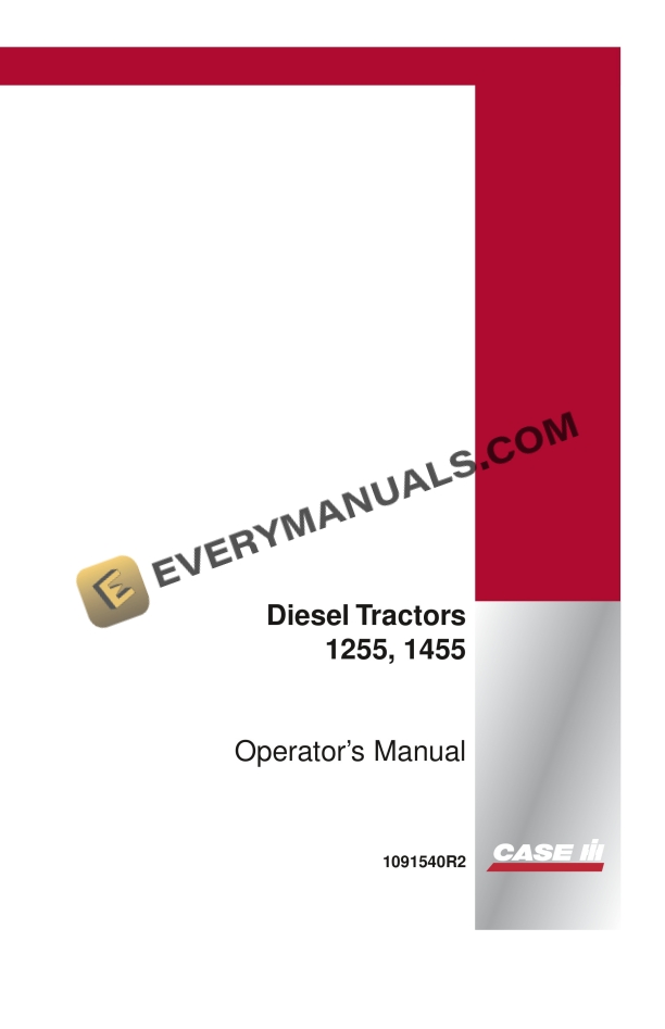 Case Diesel Tractors 1255, 1455 Operator Manual 1091540R2 PDF 1 case diesel tractors 1255 1455 operator manual 1091540r2 1