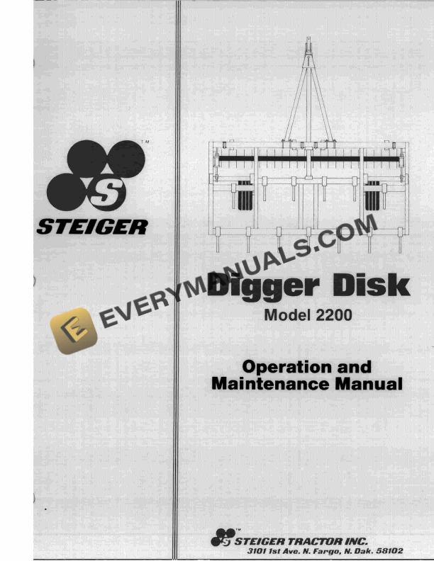 case digger disk model 2200 operation and maintenance manual 37 114r1 1