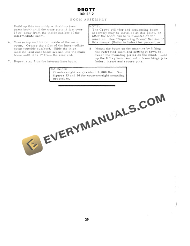 Case Drott 160RF2 Service Manual 406012M1-3