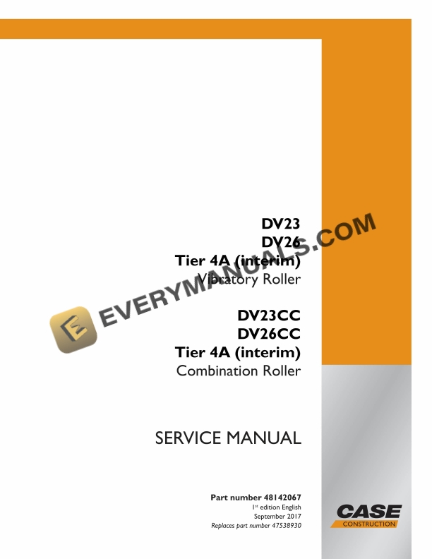 case dv23 dv26 tier 4a interim vibratory roller service manual 48142067 1