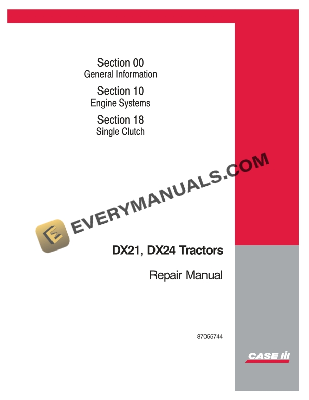 case dx21 dx24 tractor repair manual 87055744 1