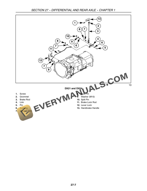 Case DX21, DX24 Tractor Repair Manual 87055745-3