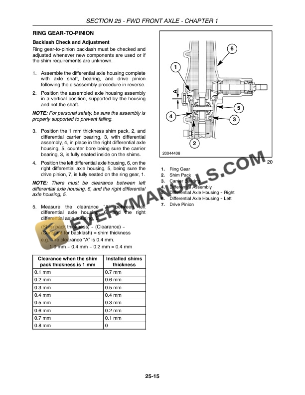 Case DX29, DX33 Tractor Repair Manual 87059225-3
