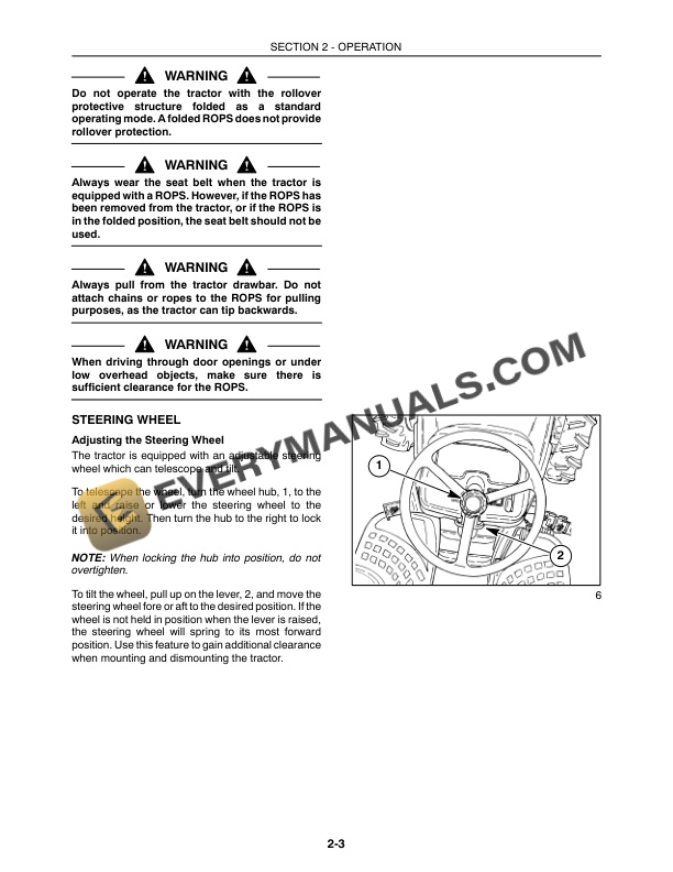 Case DX31, DX34 Tractor Operator Manual 87544700-2
