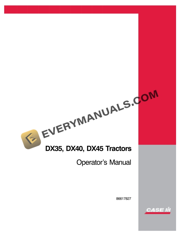 case dx35 dx40 dx45 tractor operator manual 86617827 1