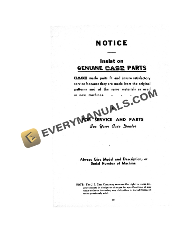 Case Eagle Hitch Tractor Mounted Corn Planter No 45E Check and Drill Operator Manual D-1684-5