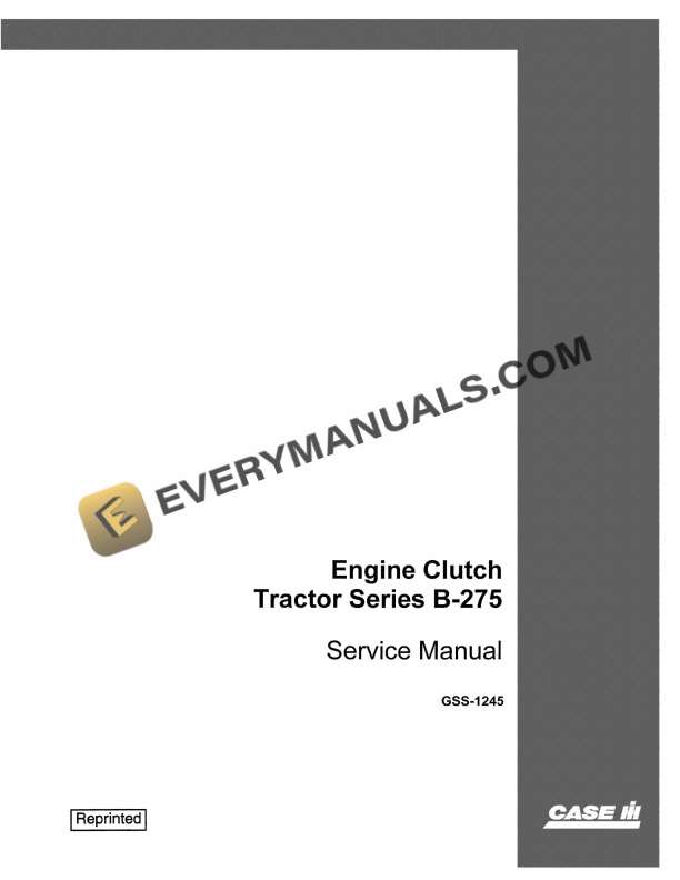 case engine clutch tractor series b 275 service manual gss 1245 1