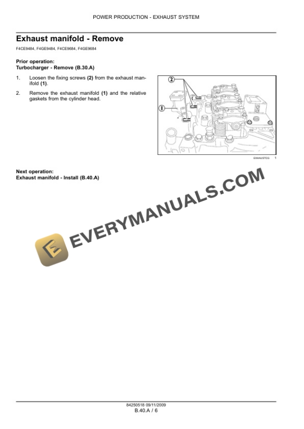Case Engine NEF Tier 3 F4CE9484, F4CE9684, F4DE9484, F4DE9684, F4DE9687, F4GE9484, F4GE9684, F4HE9484, F4HE9684 Service Manual 84250518-5