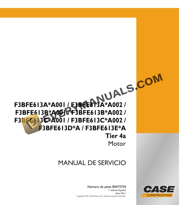 case f3bfe613a a001 f3bfe613a a002 f3bfe613b service manual 84473759 es 1
