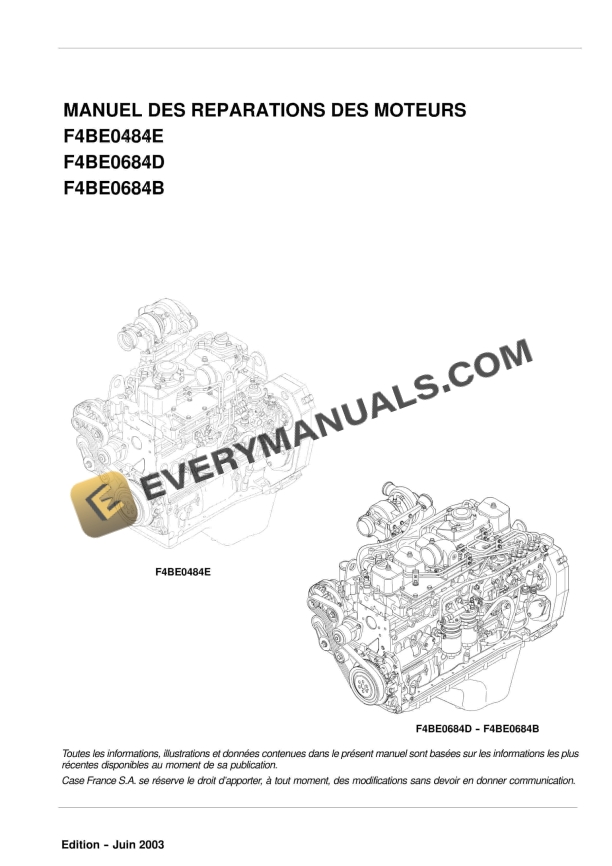 case f4be0484e f4be0684d f4be0684b engine repair manual 9 88970 fr 1